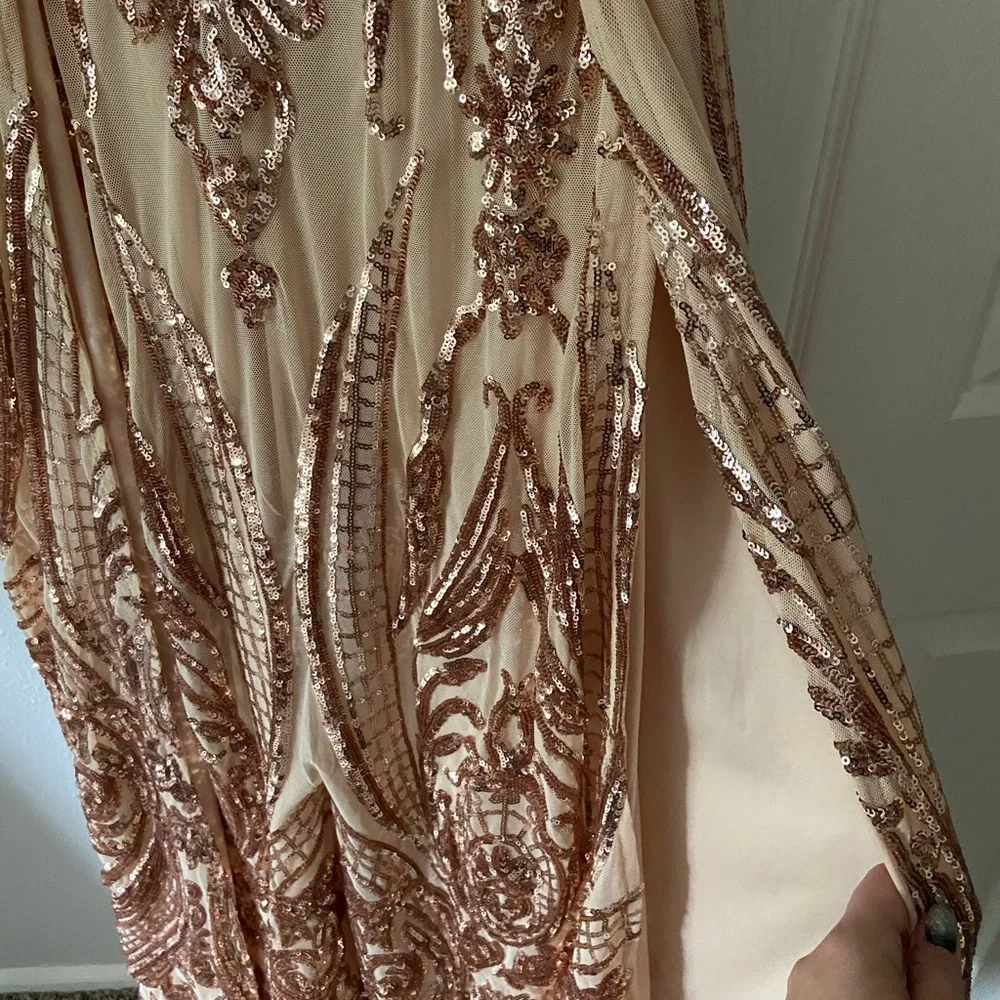 Fashion Nova Rose Gold Formal Dress - Picture 3 of 9